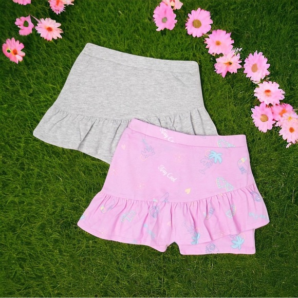 360 Kids Garanimals Girls Size 4 Skirt Shorts Ruffles Set 2 Pcs Pink Gray - Picture 2 of 10